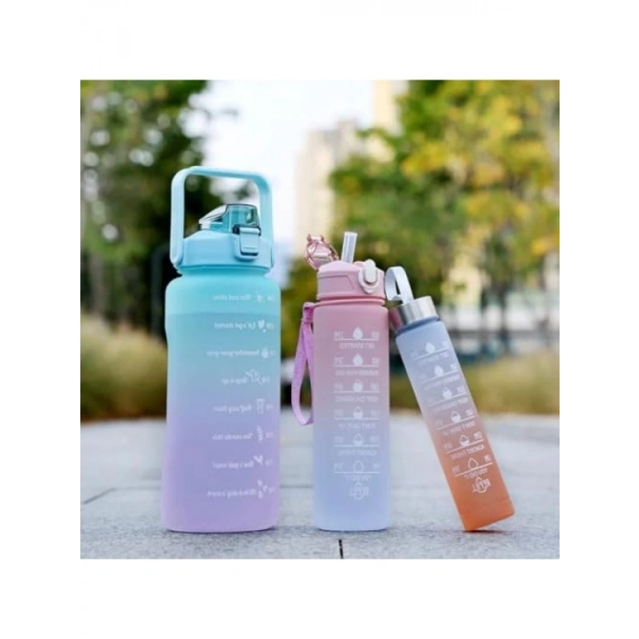 Motivasyonel Su Matarası 3lü Set - BPA İçermez