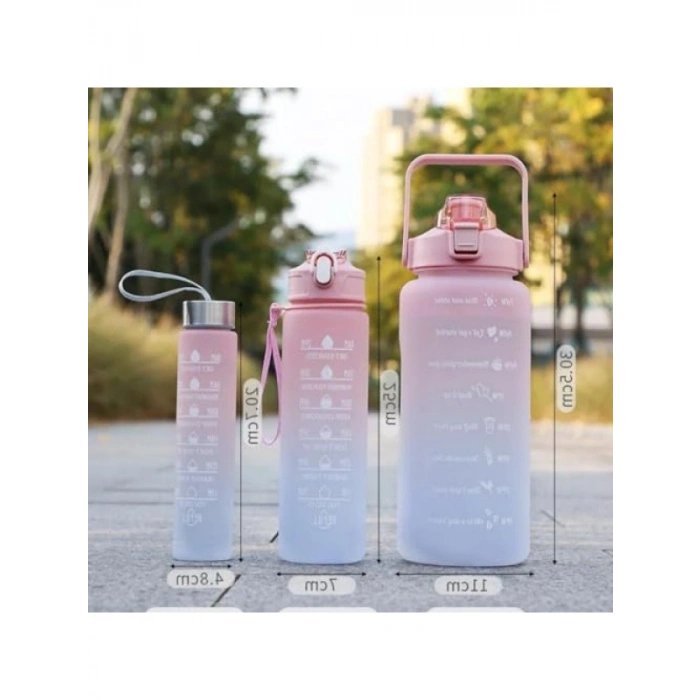 Motivasyonel Su Matarası 3lü Set - BPA İçermez