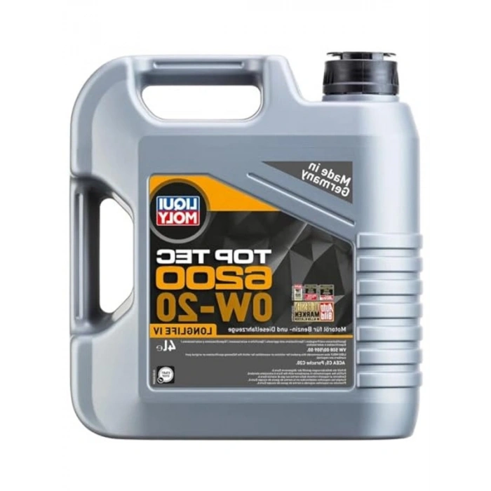 Motor Yağı, Liqui Moly Top Tec 6200 0W-20 4 lt Kapasite