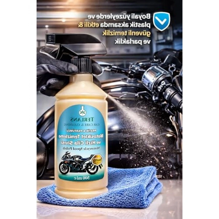 Motosiklet Temizleyici Parlatıcı, Hızlı Cila, 500 ml Sprey