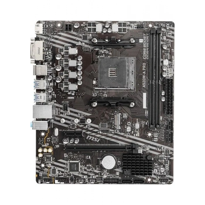 MSI A520M-A PRO AMD A520 Soket AM4 DDR4 4600(OC)MHz mATX Gaming Anakart