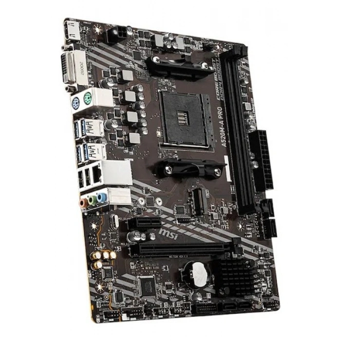 MSI A520M-A PRO AMD A520 Soket AM4 DDR4 4600(OC)MHz mATX Gaming Anakart