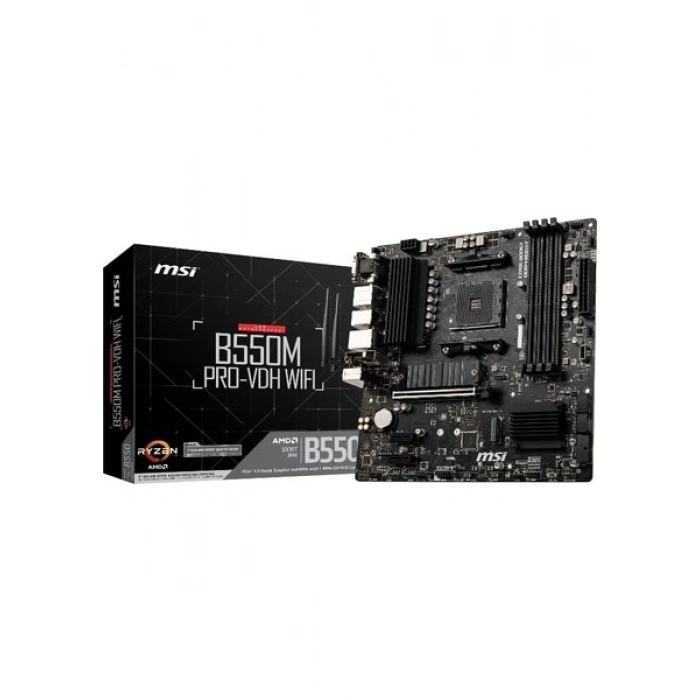 MSI B550M PRO-VDH Wifi AM4 DDR4 4400(OC) HDMI DVı VGA M.2 USB3.2 WIFI MATX Anakart