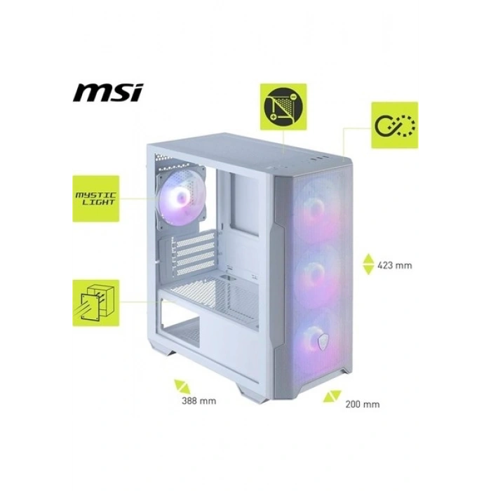 MSI Mag Force M100R Whıte Gamıng Mıcro-Tower Pc Kasası Beyaz