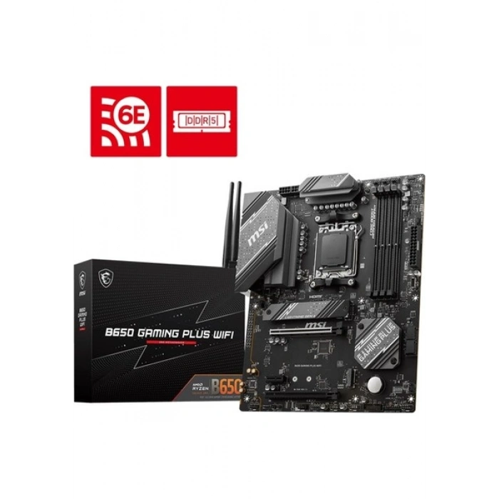 MSI MB B650 GAMING PLUS WIFI AM5 DDR5 6000MHZ(OC) HDMI DP 2xM.2 USB3.2 2.5G LAN WIFI 6E ATX