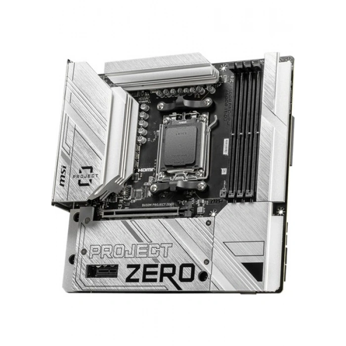 MSI MB B650M PROJECT ZERO AM5 DDR5 7600MHZ(OC) HDMI DP M.2 USB3.2 2.5G LAN WI-FI 6E mATX