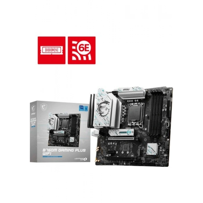 MSI MB B760M GAMING PLUS WIFI SOKET 1700 DDR5 6800(OC) PCI-E M.2 USB3.2 HDMI DP 1x 2.5G LAN WI-FI 6E ATX