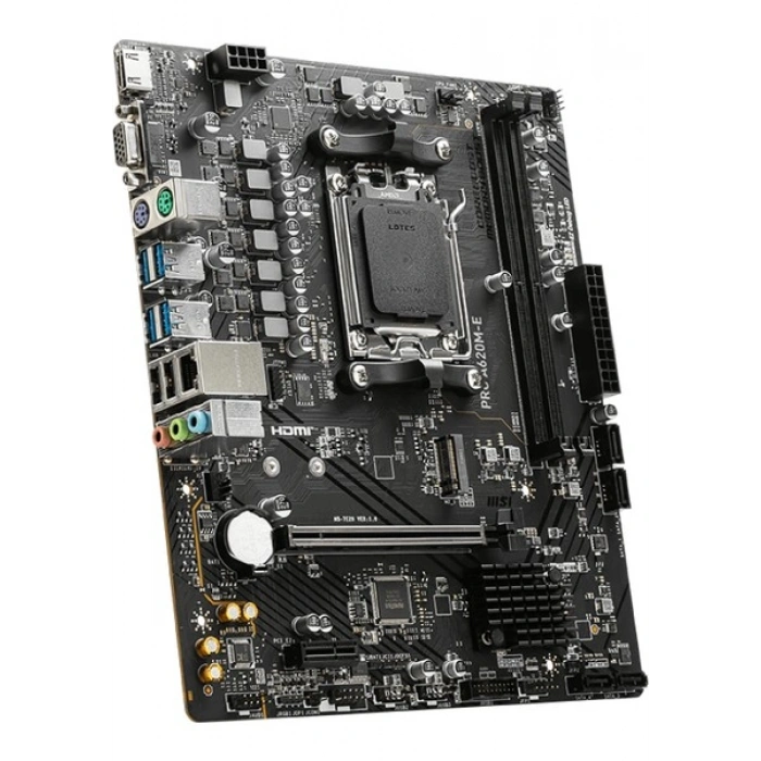 MSI MB PRO A620M-E AM5 DDR5 6000MHZ(OC) HDMI VGA 1X M.2 USB3.2 GIGABIT LAN MATX