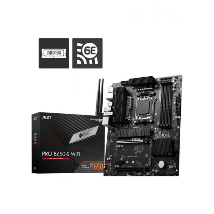 MSI MB PRO B650-S WIFI AM5 DDR5 7200MHZ(OC) HDMI DP M.2 USB3.2 2.5G LAN WI-FI 6E ATX