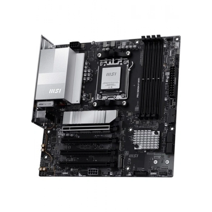 Msı MB Pro B850M-P Wıfı Am5 Ddr5 8200MHZ(OC) HDMI Dp 3x M.2 USB 10GBS 5g Lan Wı-Fı 7 Matx