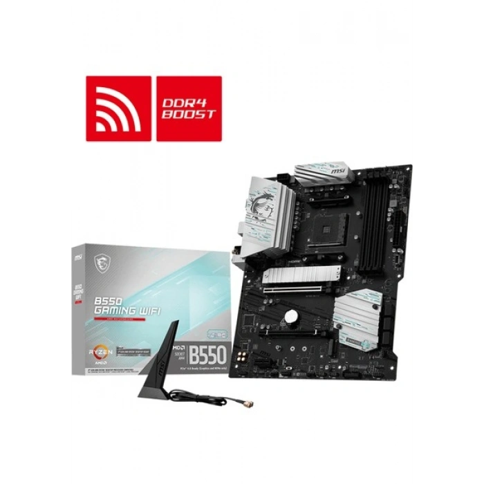 MSI Msı B550 Gamıng Wıfı Am4 Ddr4 4866(OC) HDMI Dp 2x M.2 USB 10GBPS 1g Lan Wıfı 5 Atx