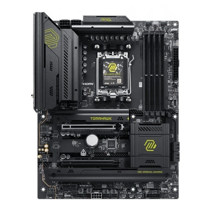 MSI Msı MB Mag B850 Tomahawk Wıfı Am5 Ddr5 8200MHZ(OC) HDMI 3x M.2 USB 20GBS 5g Lan Wı-Fı 7 Atx