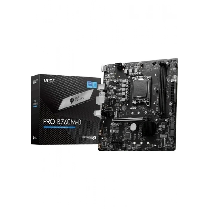 MSI Pro B760M-B DDR4 4800Mhz (OC) M.2 1700p mATX Anakart