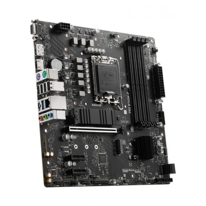 MSI PRO B760M-P SOKET 1700 DDR5 6800(OC) PCI-E ,M.2 USB3.2 HDMI,DP,VGA 1x 1G LAN mATX Anakart