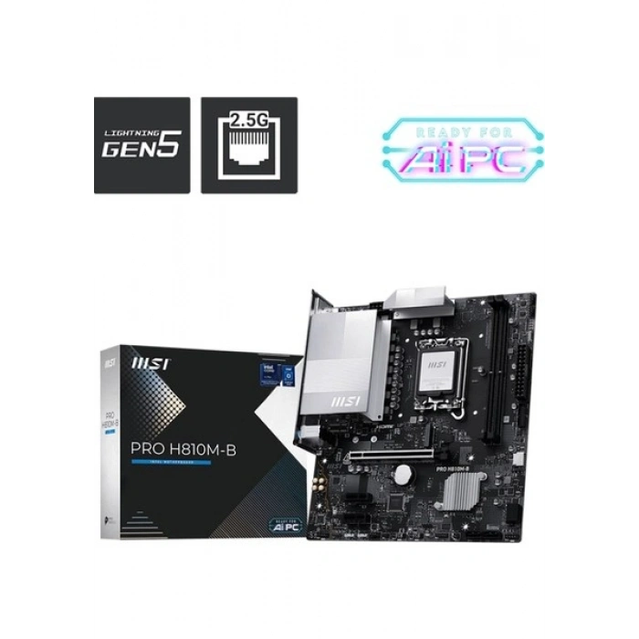 Msı Pro H810M-B H10 Ddr5 6400+(OC)MHZ Matx Gaming (Oyuncu) Anakart