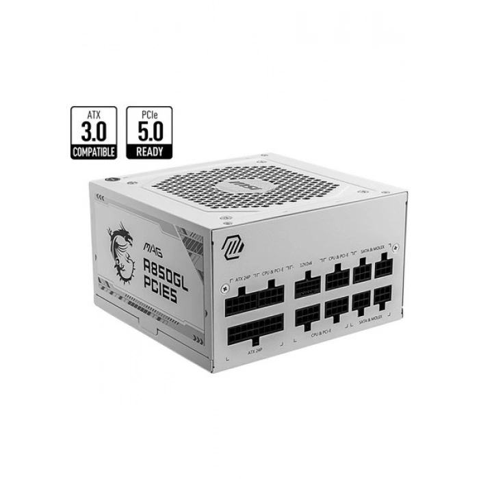MSI PSU MAG A850GL PCIE5 WHITE 850W 80+ GOLD POWER SUPPLY-BEYAZ