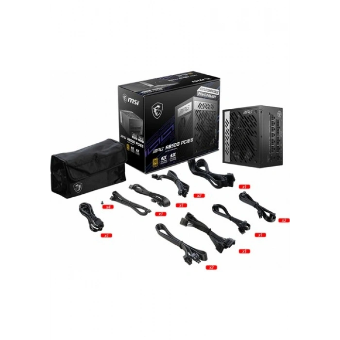 MSI PSU MPG A850G PCIE5 850W 80 PLUS GOLD ACTIVE PFC FULL MODULAR POWER SUPPLY