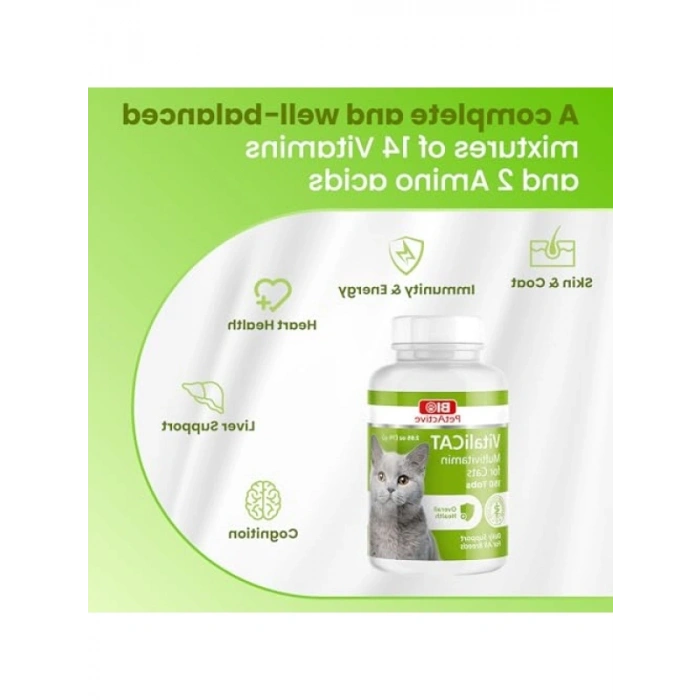 Multivitamin Tablet, Kediler için 150 Tablet