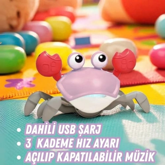 Müzikli Sensörlü Emekleme Yardımcı Yengeç, Yatay Hareketli Oyun