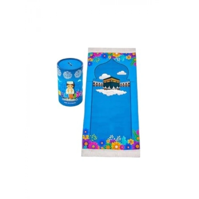 Namaz Seti - 3 Parça Çocuk Hediyelik Silindir Kumbara Kutulu