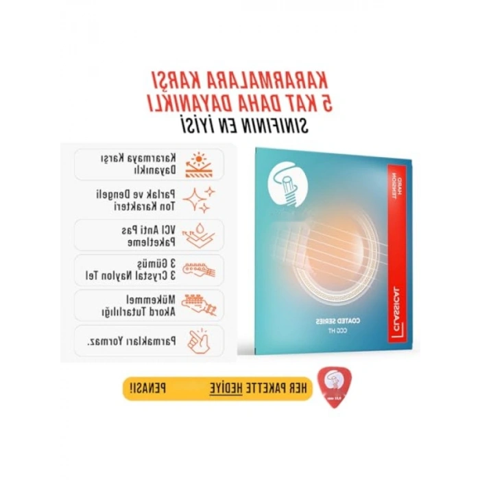 Nano Kaplama Klasik Gitar Teli Seti, Hard Tansiyon
