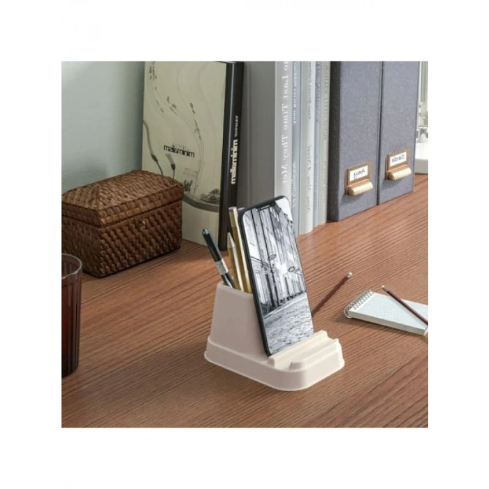 Natürel Renkli Telefon/Tablet Standı - 14x8x10 cm