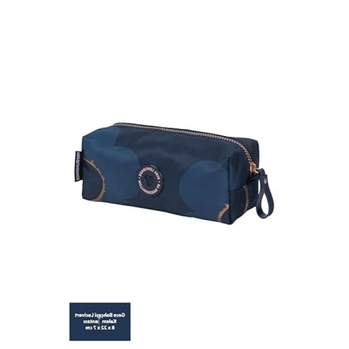 Navy Renk Fermuarlı Kalem Kutusu