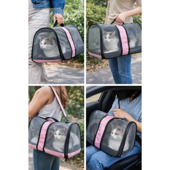 Nefes Alabilen Fileli Kedi Taşıma Çantası, Hafif ve Katlanabilir