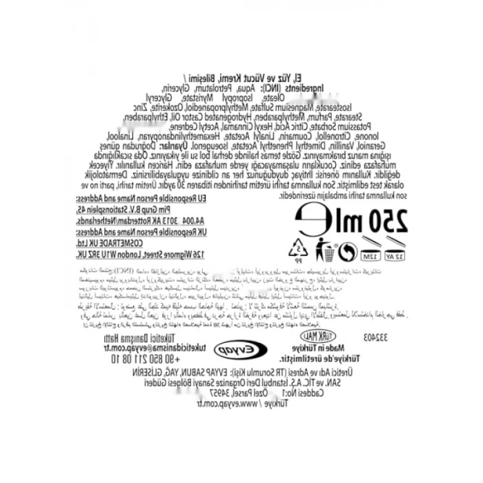 Nemlendirici El ve Vücut Kremi, 250 ml