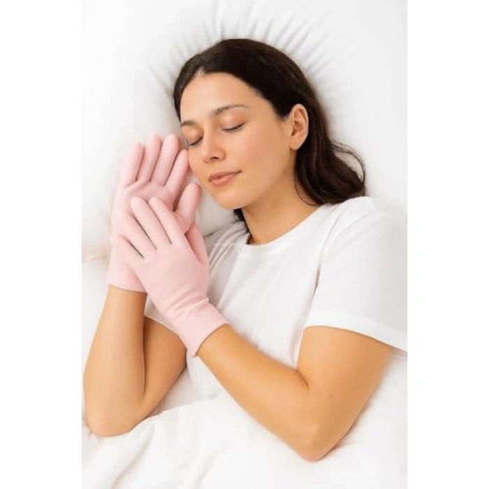 Nemlendirici Silikon Spa Eldiveni, Gece Kullanımı için Yumuşak Tasarım, Pembe