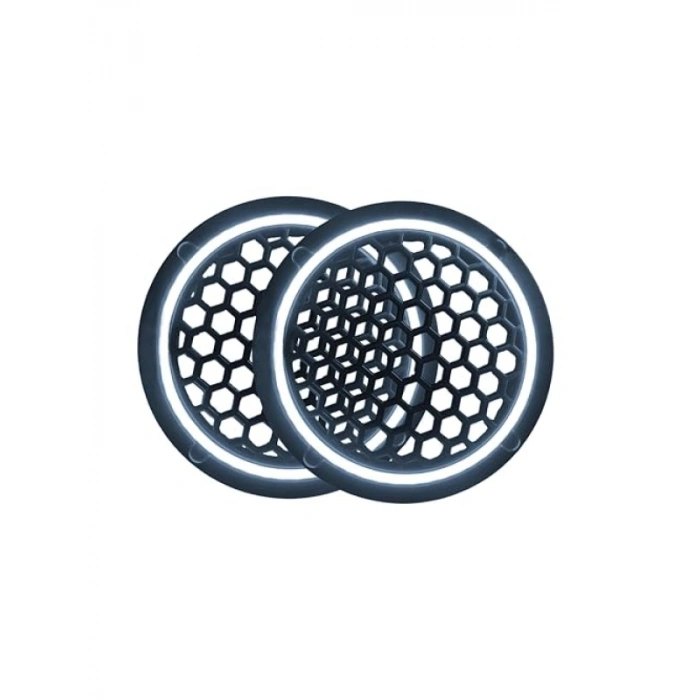 Neon Işıklı 16 cm Hoparlör Kapağı - 2 Adet - Beyaz