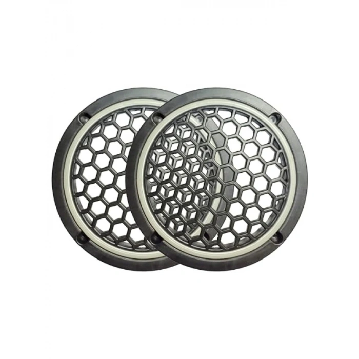 Neon Işıklı 16 cm Hoparlör Kapağı - 2 Adet - Beyaz