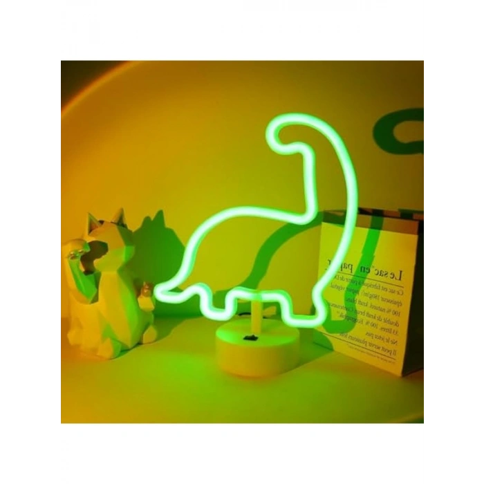 Neon Led Işıklı Masa Lambası, USB ile Çalışan Aydınlatma