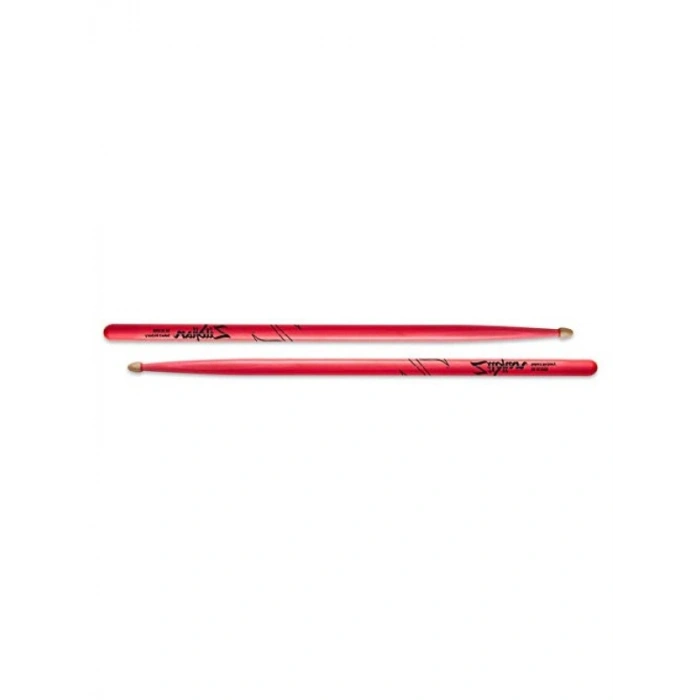 Neon Pembe 5A Hickory Davul Çubukları - Ahşap Akorn Uç