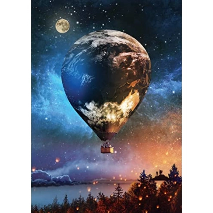 Neon Renkli Aya Yolculuk 1000 Parça Puzzle