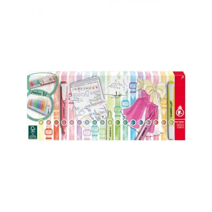 Neon ve Pastel Renkli İşaretleme Kalemi - 18 Renk