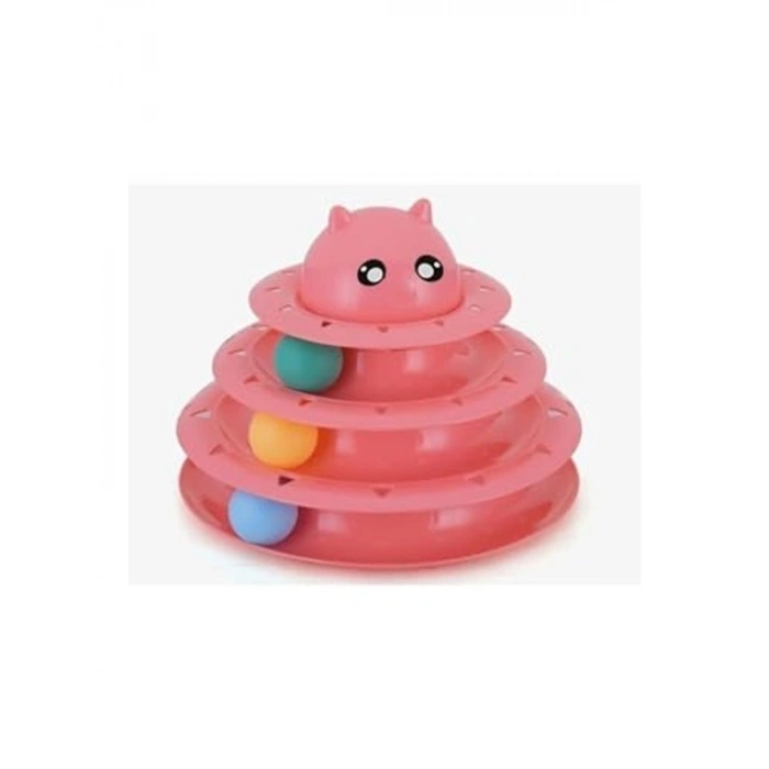 Neptüns 3 Katlı Kedi Oyuncağı Kedi Başlıklı Çok Renkli