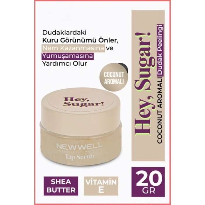 New Well Hey Sugar - Hindistan Ceviz Aromalı Dudak Peelingi 20 gr