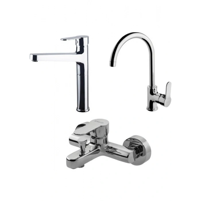 Newarc Domino Banyo,evye,çanak Lavabo Batarya Set 971531-971511-971001