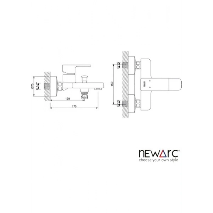 Newarc Drop Krom Banyo Bataryası 241511