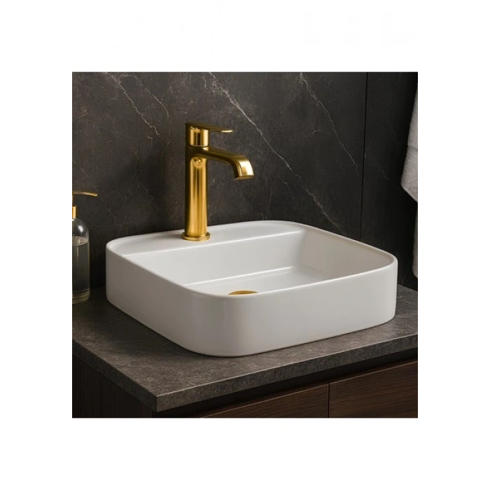 Newarc Loft Kare Beyaz Delikli Lavabo 50 Cm 515050BT