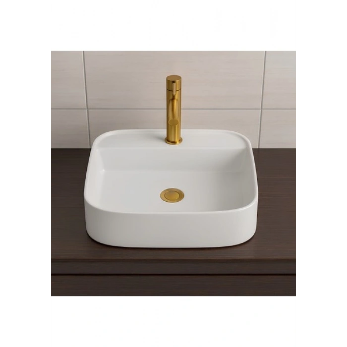Newarc Loft Kare Beyaz Delikli Lavabo 50 Cm 515050BT