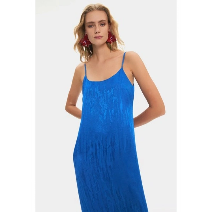 NG Style Askılı Jakarlı Elbise