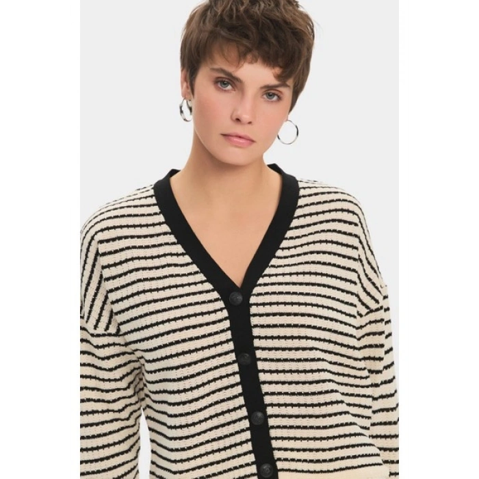 NG Style Exclusive Çizgili Triko Hırka