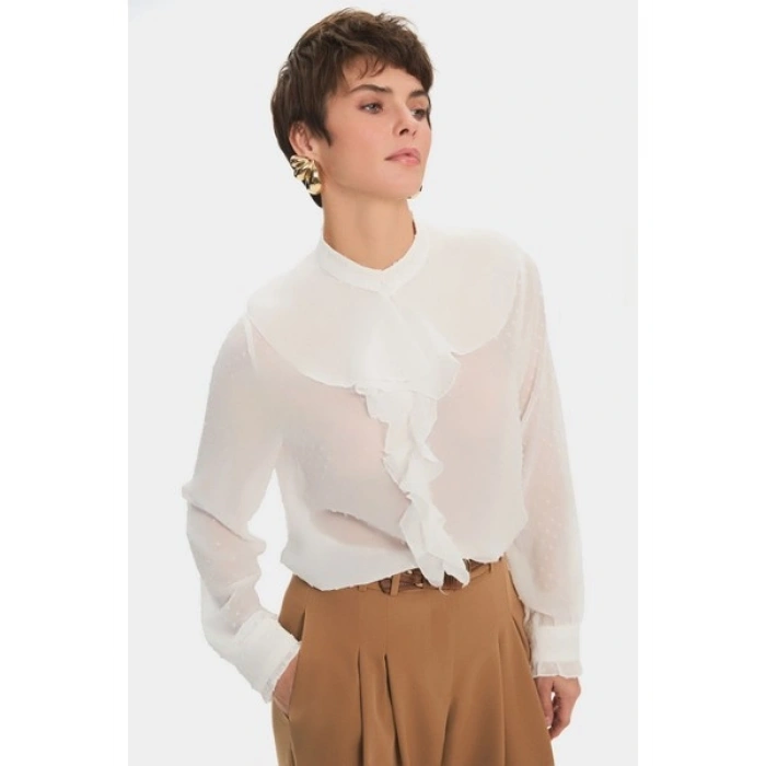 NG Style Flok Baskılı Bluz