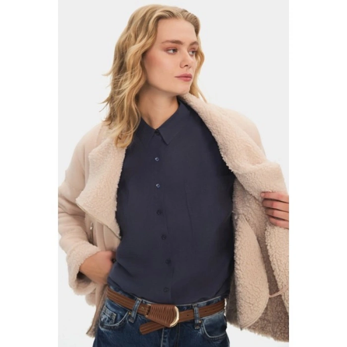 NG Style Kürk Detaylı Kemerli Mont