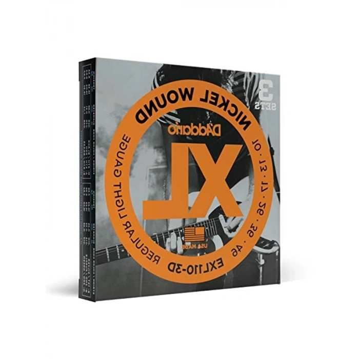 Nickel kaplama 10-46 ölçülerinde elektro gitar tel seti, 3lü paket