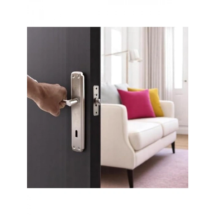 Nikel İnox Oda Kapı Kolu - Sağa Sola Uygun, İç Dış Kullanım