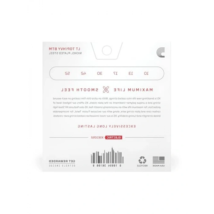 Nikel Kaplamalı Elektro Gitar Telleri, 10-52 Kalınlık