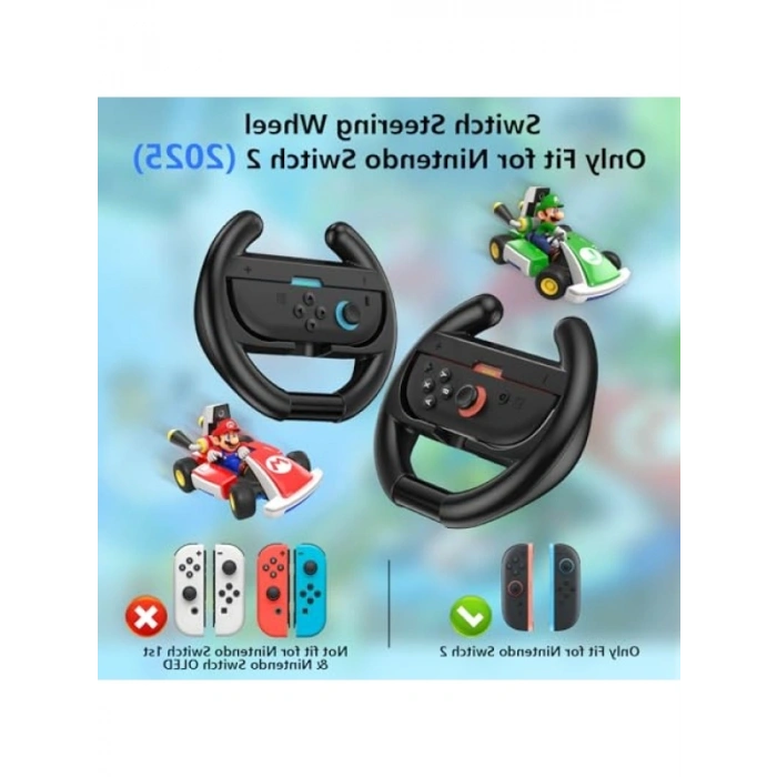Nintendo Switch 2 Joy-Con İçin Ergonomik Yarış Direksiyonu, 2 Adet